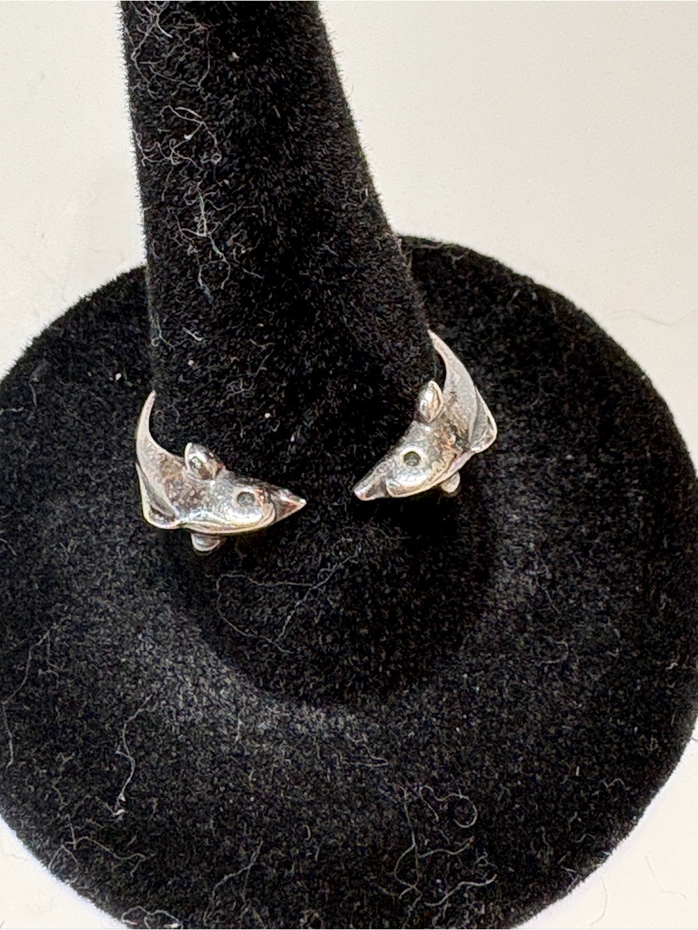 Sterling Silver twin dolphin head Adjustable Ring - Women Jewelry